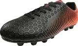 Vizari USA Stealth Fußballschuhe für Jungen und Mädchen, Jugendliche, fester Boden, athletisch, Outdoor-Fußballschuhe für Kleinkinder, kleine Kinder, große Kinder, leicht und langlebig, Schwarz/Orange