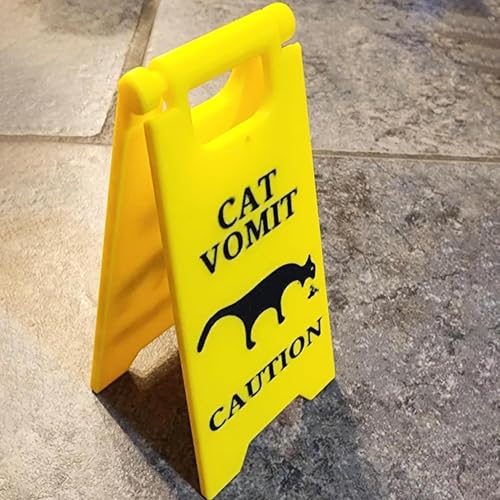 Cat Vomit Sign, Dog Vomit Sign, 10cm Funny Cat/Dog Vomit Warning Sign, Humorous Cat/Dog Signs for Home or Pet Areas, Novelty Decoration for Pet Lovers