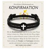 EYQV Konfirmation Geschenke Junge, Konfirmationsgeschenk für Jungen, Konfirmation Kreuz Armband für Jungs, Besondere Geschenkidee zur Konfirmation für Sohn Bruder Patensohn Neffe Enkel von Mama Papa
