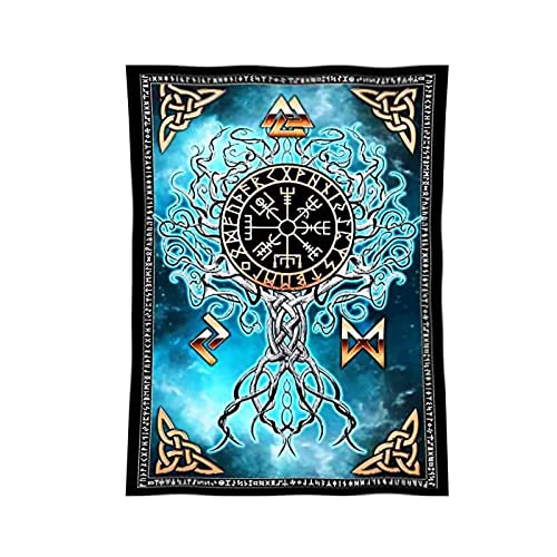 Honatrv Wandkunst, Wandteppich Wikinger, Nordische Wikinger Wandteppich, Wikinger Deko Wand, für Schlafzimmer, Geschenk, Wohnungs Deko, 150x100cm