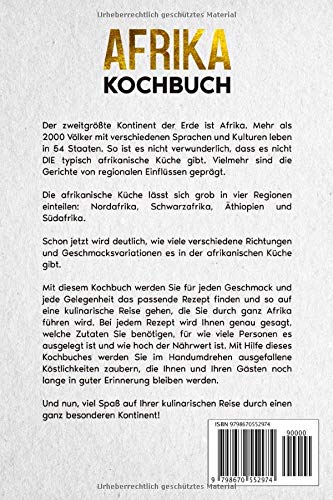 Afrika Kochbuch: 65 einfache & leckere Rezepte - Inklusive Nährwertangaben und farbigen Bildern