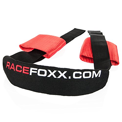 RACEFOXX Lenker Abspanngurt, Motorrad Transportsicherung, Gurt, Lenkergurt, Motorradsicherung, Motorradgurt, Ladungssicherung, mit Logo, rot