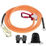 GJCrafts Stahlseil Kern Flip Line Kits, Stahlseil Lanyard mit Triple Lock Karabiner, verstellbare Lanyard Klettern Bergseile für Baumkletterer, Baumpfleger, Fallschutz (12 * 2.4)
