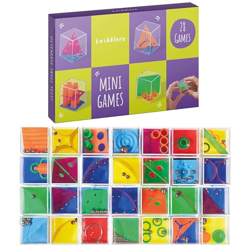 THE TWIDDLERS Geduldspiele, Knobelspiel, Mini Spiele für Kinder & Erwachsene - Hochzeiten & Kindergeburtstag Mitgebsel, Adventskalender, Mitbringsel, Gastgeschenke, Give Aways (28er Pack)