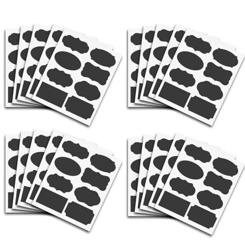 ZKGYUS 160pcs Tafel Aufkleber, Wasserdichte Etiketten Selbstklebend Mit Löschbar Kreidemarker, Beschriften Aufkleber Für Gläser, Etiketten Zum Beschriften, Für Küche Gewürzgläser, Marmeladen Usw