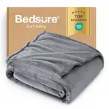 BEDSURE Kuscheldecke Flauschig Decke Fleecedecke - Wohndecke Warm Winter Weich, Sofadecke XL, Decke Couch Blanket, Wohn- & Kuscheldecken 150x200cm, Sofa überwurfdecke Grau