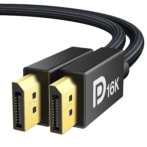 IVANKY 16K DisplayPort Kabel 2.1 2M, [VESA-Zertifiziert] 4K@240Hz/165Hz/144Hz, 16K@60Hz, 8K@120Hz, 2K@240Hz, DP Kabel 2.1 Kompatibel mit HDR10, FreeSync, G-Sync, DSC1.2 für Gaming Monitor