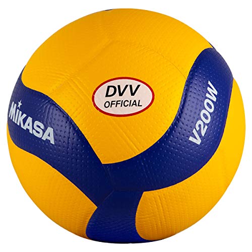 Mikasa Mikasa 1150 Unisex – Erwachsene V200W-Dvv Bälle (Pucks, Kugeln), Blau/Gelb, 5