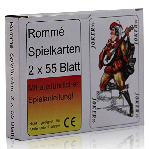 Romme Spielkarten Rommé 2 x 55 Karten