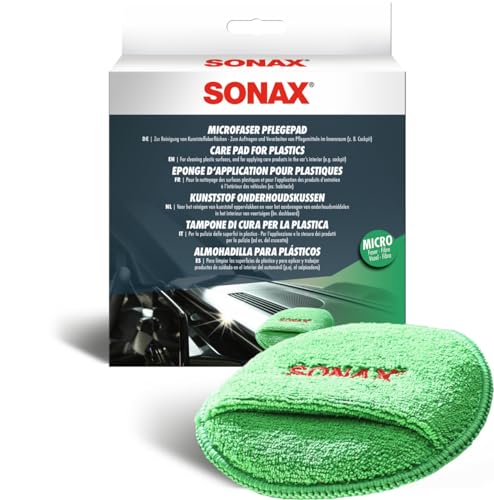 SONAX MicrofaserPflegePad (1 Stück) für gleichmäßiges Auftragen von Kunststoffpflegemitteln im Innenraum und ein gründliches Ergebnis, Art-Nr. 04172000