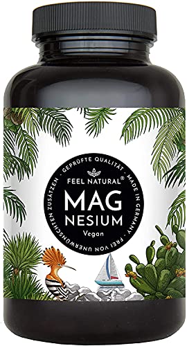 Magnesium Kapseln - 365 Stück (1 Jahr). 664mg je Kapsel, davon 400mg ELEMENTARES (reines) Magnesium - höherer Gehalt als Magnesiumcitrat. Laborgeprüft, hochdosiert. Vegan