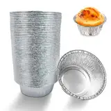 INHEMING 50 Stück Einweg Schalen aus Aluminiumfolie,Aluschalen Rund Aluminiumschale Grill Tropfschalen Grillschale Aluminium-Auflaufform für Fluggesellschaften, Hotels, Restaurants