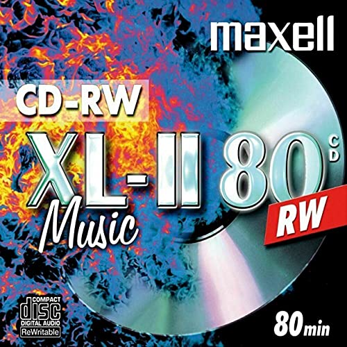 Maxell 624865 CD-RW 80 Rohlinge (speziel für Musik, 700MB, überschreibbar, 1er Jewelcase)