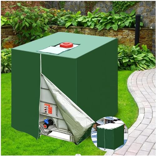 IBC Tank Abdeckung 1000l,Wassertank Abdeckplane mit Reißverschluss,IBC Container Cover Schutzhülle für IBC Tank Behälter Regentonne,Schutzplane Regenwassertank 1000l Wassertank Zubehör (120x100x116cm)