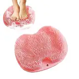 Personal Cleaning Foot Washing Bath Brush, Fußbürste Wäscher Massagegerät Dusche mit rutschfesten Saugnäpfen, Silikon Massager reiniger fußwäscher fuss, Dusch Rückenschrubber (rot)