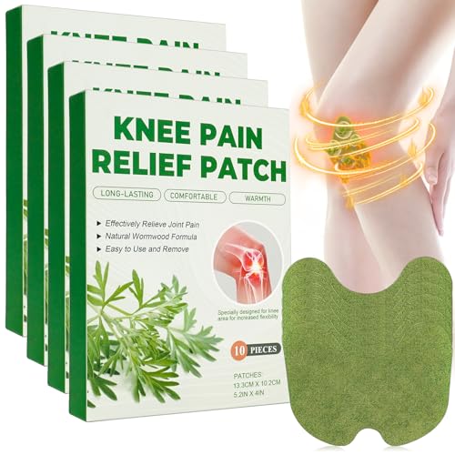 Holilo Pain Relief Patch, 40 Stück Schmerzpflaster Knie, Natural Herbal Schmerzlinderung Patch Selbstklebende Wärmepflaster Schmerzlinderungspflaster für Knie, Rücken, Nacken und Muskelkater