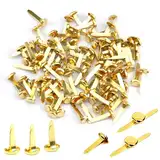 JDXun 200 Stück Mini Brads, (8x16mm) Musterklammern Metall Rundkopfklammern Verschlussklammern Musterbeutelklammern Scrapbooking Brads, für Basteln, Verzierungen und DIY (Gold)