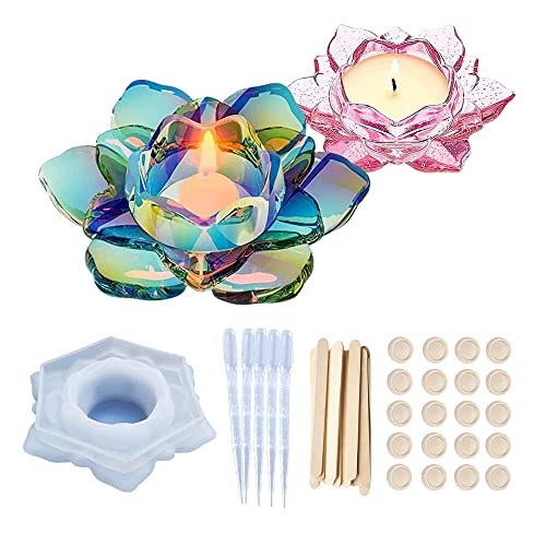 Kerzenhalter Silikonform Epoxidharz Formen Set, DIY Blütenform Aufbewahrungskiste, Silikon Formen Gießformen