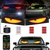 Zilchx Teufelsaugen Licht, 2pcs Devil Eyes Lichter, LED Programmierbarer Augen Lichtschilder, Dynamische Flexibler LED Display Auto mit APP-Steuerung und Fernbedienung, für Auto LKW (10 * 35cm)