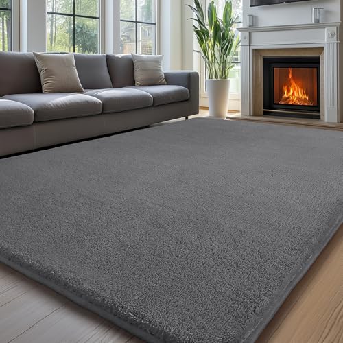 Sour Lemon Teppich Wohnzimmer 140x200, Waschbarer Teppich Kinderzimmer Mädchen Junge Teppich Schlafzimmer Grau Carpet Teppiche Gegend Kurzflor Flauschig Rutschmatte Kinderzimmer Teppiche