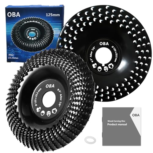 OBA Holz Schleifscheiben für winkelschleifer 125mm, Frässcheibe für Holz - 2 Stück Wurzelfräse Lackfräse Raspelscheibe Baumstumpffräse Holzfräser - Flex Schleifscheibe