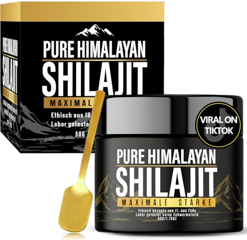 Shilajit Original Pure Bio Himalaya - Hochkonzentriertes Pure Shilajit Harz, 1 Stück Natural Shilajit Resin, für Männer und Frauen (50G)