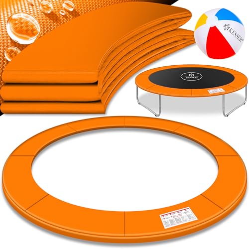 KESSER® - Trampolin Randabdeckung Ø 305 cm, 30cm breit 100% UV-beständig reißfest Federabdeckung inkl. Beachball Orange