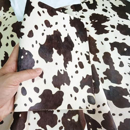 YEAG Braun Kuhmuster Leder 0.8MM Handgefertigtes DIY Bastel-Set mit Rindsleder, Chrom gegerbt, für Taschen, Accessoires & mehr