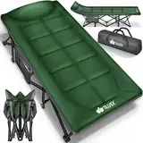 tillvex® Campingbett klappbar mit Tragetasche bis 280 kg | Campingliege extra breit | Feldbett Karpfenliege für Outdoor & Indoor | Klappbett Gästebett faltbar Garten Camping Angeln Festival Reise