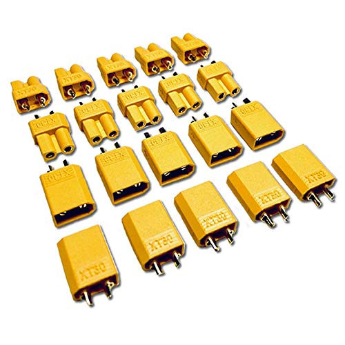 10 Stück (5 Paar) XT30 Premium Stecker Buchse Anschlüsse Goldstecker Goldkontaktstecker Rundstecker für RC Lipo Akku Gelb 30A von Mr.Stecker Modellbau®