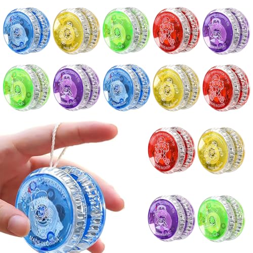 Dhqkqg LED Licht YoYo, Responsive yoyo für Kinder, 15 Stück JoJo Kinder, Leuchten Yoyos für Kinder, Professionelles Yoyo, für Kinder und Anfänger, Yoyo für Geburtstagsgeschenke, Partys und Feiern