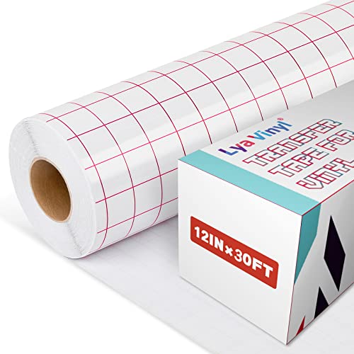 Lya Vinyl Transferfolie Plotter für Plotterfolie, 30,5cm x 919cm Übertragungsfolie Plotter for Cricut, Silhouette Cameo - Cricut Transferfolie für Partydekoration, Becher, Fenster und Aufkleber