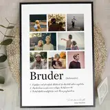 Bruder Geschenk Weihnachten - Personalisiertes Fotogeschenk auf Holz - Bester Bruder Geschenk, Großer Bruder Geschenk, Bruder Geschenk Geburtstag, Bruder Geschenk Geburtstag, Grosser Bruder, 8 Bilder