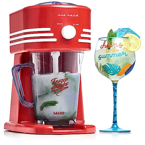 Salco Slush-Ice-Maker Slush-Eis-Maschine, 2 Betriebs-Modi für grobes und feines Eis, Retro-Design,15Watt, inkl. 1-Liter-Krug