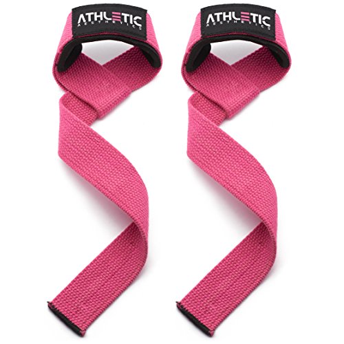 Athletic Aesthetics Zughilfen für Krafttraining und Bodybuilding (gepolstert) - Profi Lifting Straps 60 cm Länge für Fitness, Weightlifting, Kreuzheben - Zughilfe im Paar für Frauen und Männer