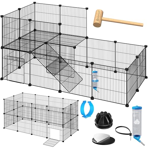 KESSER® Freigehege Gittergehege für Kaninchen aus Metallgitter XXL inkl. Tür Kleintiergehege Meerschweinchen Gehege Freilauf, Kleintierkäfig Laufgitter Hasenstall für Innen - draußen