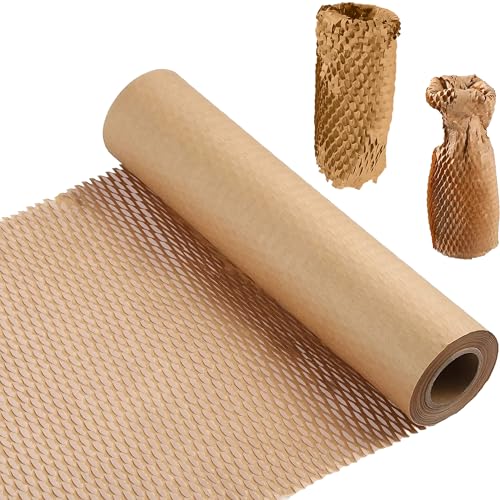 Olicky Wabenpapier Rolle – 30 cm x 30 M Verpackungsmaterial, Seidenpapier Papierrolle für Versand und Zerbrechliche Gegenstände, Luftpolsterfolie Alternative