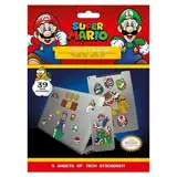 Super Mario Aufkleber-Set mit 36 ​​Super Mario-Aufklebern für Laptops, Mobiltelefone und Tablets (Mushroom Kingdom Design), Geräteaufkleber, Tech Stickers – offizielles Merchandise