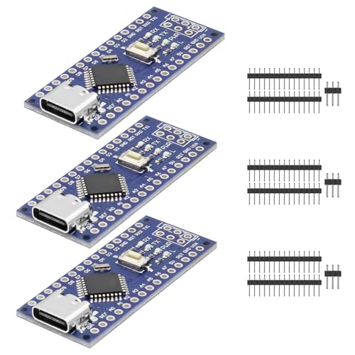 3PCS Nano Modul mit CH340 Mikrochip, 5V/16MHz Nano Board Kompatibel mit Arduino IDE（Type C Port）