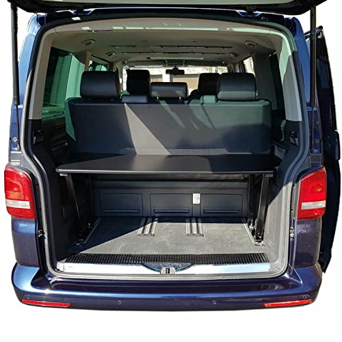 OMAC Multiflexboard Bettverlängerung Ablage kompatibel mit VW T5 T6 Multivan 2003-2024 Schwarz