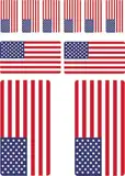 10 Stück Flaggen Aufkleber USA Set Sticker Vereinigte Staaten von Amerika Autoaufkleber - Offsetdruck