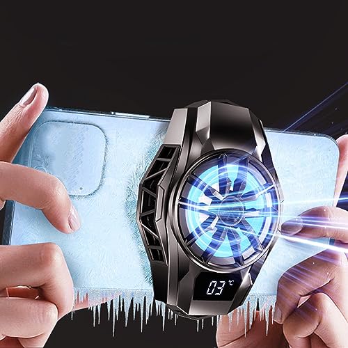 Handy-Kühler, RGB-Halbleiter-Handy-Kühler mit Digitalanzeige, Tragbarer, Leichter Magnetischer Handy-Lüfter für Gaming, Sreaming, Waching, Videos