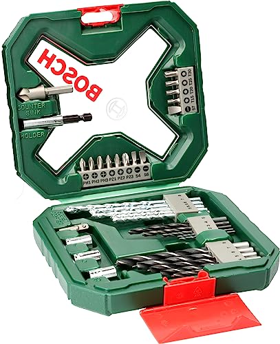 Bosch Accessories Bosch 34tlg. X-Line Classic Schrauber und Bohrer Set (Holz, Stein und Metall, Zubehör Bohrmaschine)