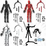 Cartlant 3 Stück T13 Action Figure, Magnetic T13 Actionfigur mit 7 Waffen + 3 Handtypen, 3D Druck Actionfiguren mit Mehreren Gelenken Dummy 13 Lucky 13 Roboter Action Figures Desktop Dekorationen