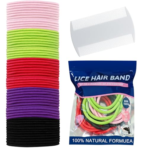 60 Stück Anti Laus Haargummi Set Mit Läusekamm Gegen Kopfläuse Buntes Elastisches Anti Läuse Haargummi Enthält Ätherische Öle Sicher Gesund Wirksam Läusemittel Kopfläuse
