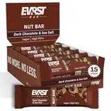 EVRST Nut Bar Dark Chocolate & Sea Salt | Nussriegel | 17% Protein | (15 Riegel x35g) | Vegan | Ballaststoffreich