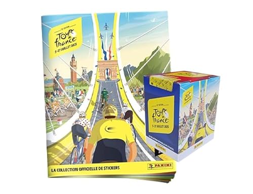 Panini Tour le France 2025 Sticker | 1x Stickeralbum + 1x Display je 36x Stickertüten je 5x Sammelsticker