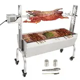 VEVOR Holzkohlegrill mit Drehspieß, elektrisch, Traglast 41 kg, 50 W, 4 U/min, Kohlebräter, Grill, Braten, 104 x 38 cm, hoch verstellbar, Braten Schwein, Lamm, Huhn, Camping, Restaurant