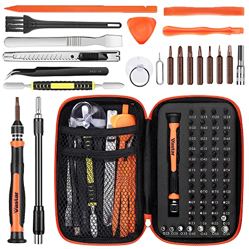 Vastar Feinmechaniker Schraubendreher Set, 68 in 1 Mini Werkzeug, Reparatur Kit mit 51 Magnetischen Bits für die Reparatur von PC, Telefon, Kamera, Switch, Xbox, Laptop, Tablet, Uhr, Brille