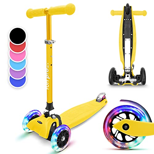 Fun Pro ONE Roller, der Sichere Premium Roller Kinder 3 Jahre, Vergleichstestsieger, LED Räder, faltbar, ab Kleinkind Junge Mädchen, Händler aus HH, 3 Jahre Garantie kinderroller, 3 4 5 6 Jahre